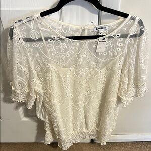 Express Women's Ivory Lace Blouse
